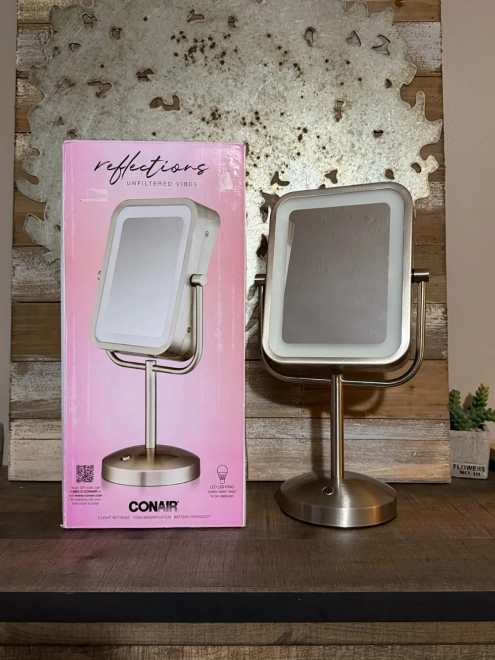 Conair Reflections LED Vanity Mirror in Brushed Silver